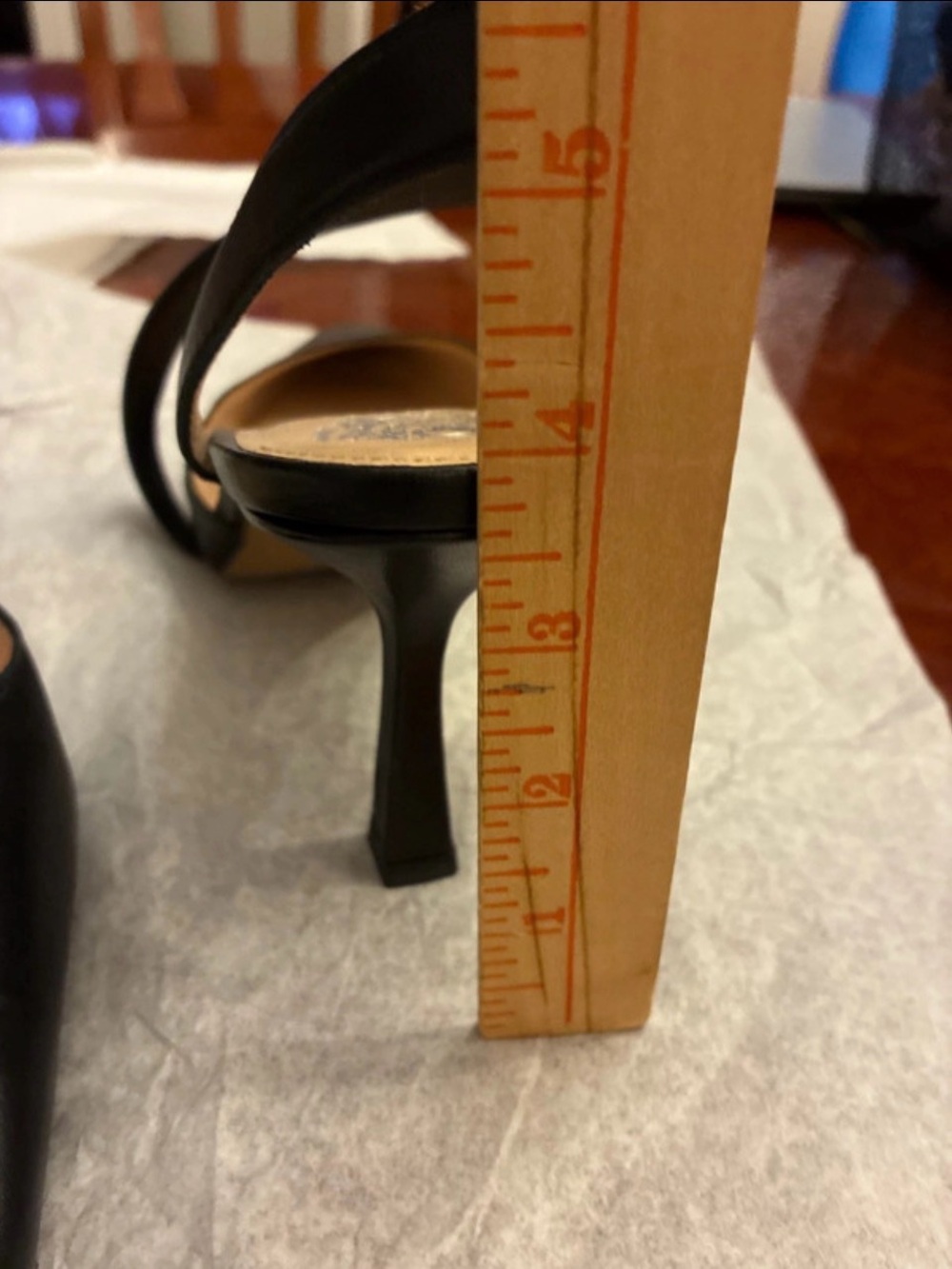 Vince Camuto Black Pointed-Toe Heel with design strap from toe to ankle slip on - Picture 7 of 12